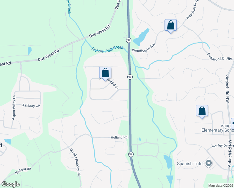 map of restaurants, bars, coffee shops, grocery stores, and more near 113 Presidential Drive in Dallas