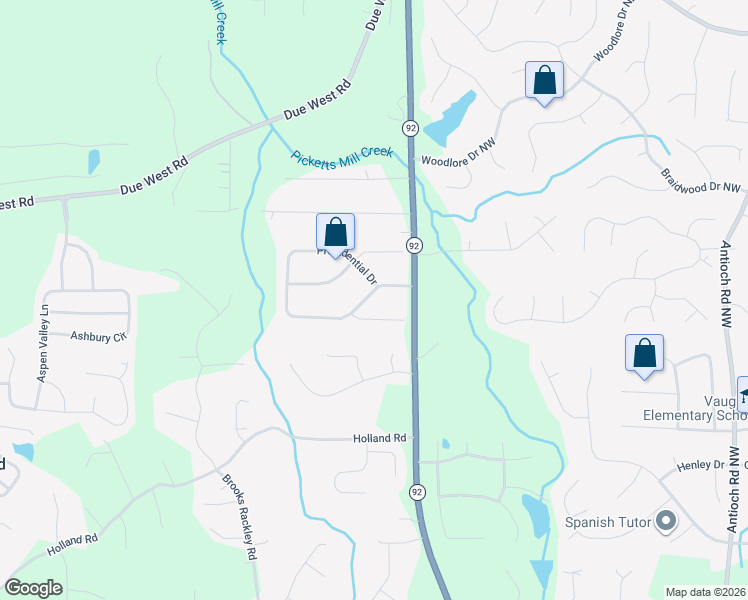 map of restaurants, bars, coffee shops, grocery stores, and more near 113 Presidential Drive in Dallas