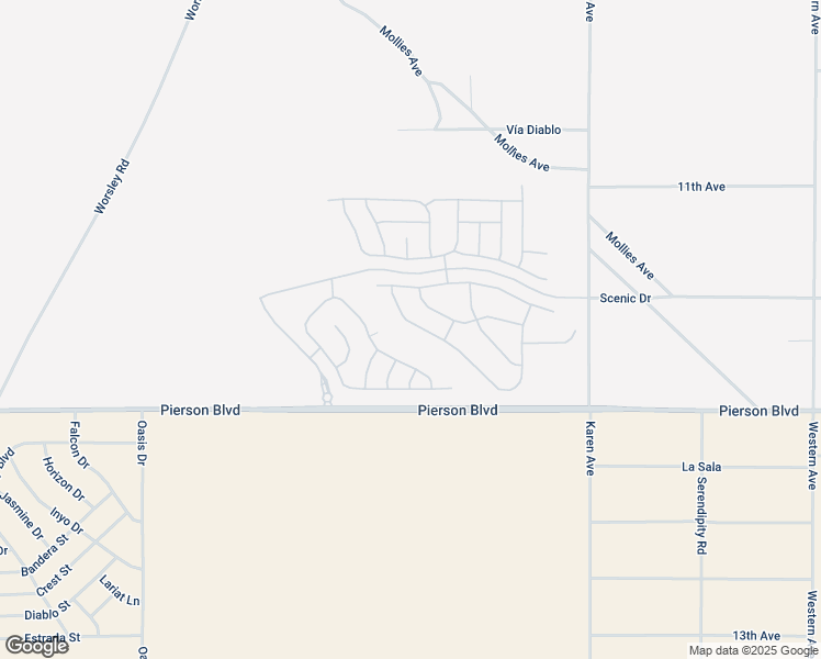 map of restaurants, bars, coffee shops, grocery stores, and more near South Crescent Street in Desert Hot Springs