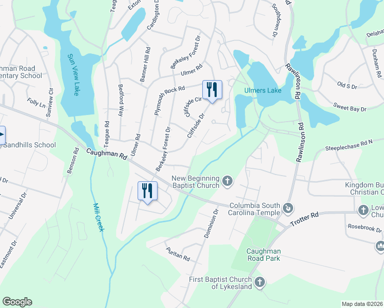 map of restaurants, bars, coffee shops, grocery stores, and more near 2731 Prince Charles Court in Columbia