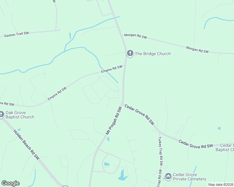 map of restaurants, bars, coffee shops, grocery stores, and more near 1299 Mount Pisgah Road Southwest in Supply