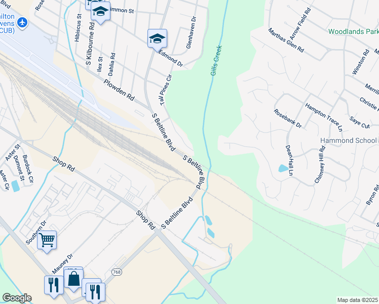 map of restaurants, bars, coffee shops, grocery stores, and more near 1908 Tall Pines Circle in Columbia