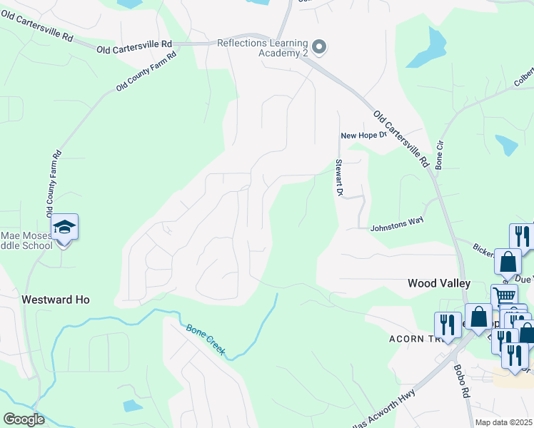 map of restaurants, bars, coffee shops, grocery stores, and more near 371 Valor Ridge Drive in Dallas