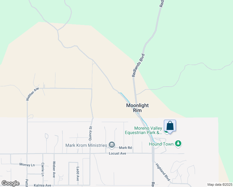 map of restaurants, bars, coffee shops, grocery stores, and more near Quincy Street in Moreno Valley