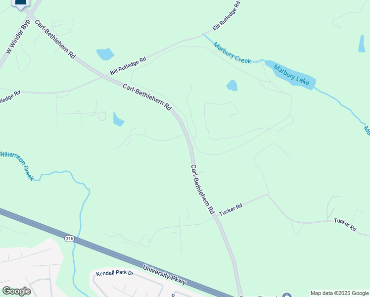 map of restaurants, bars, coffee shops, grocery stores, and more near 936 Carl-Bethlehem Road in Winder