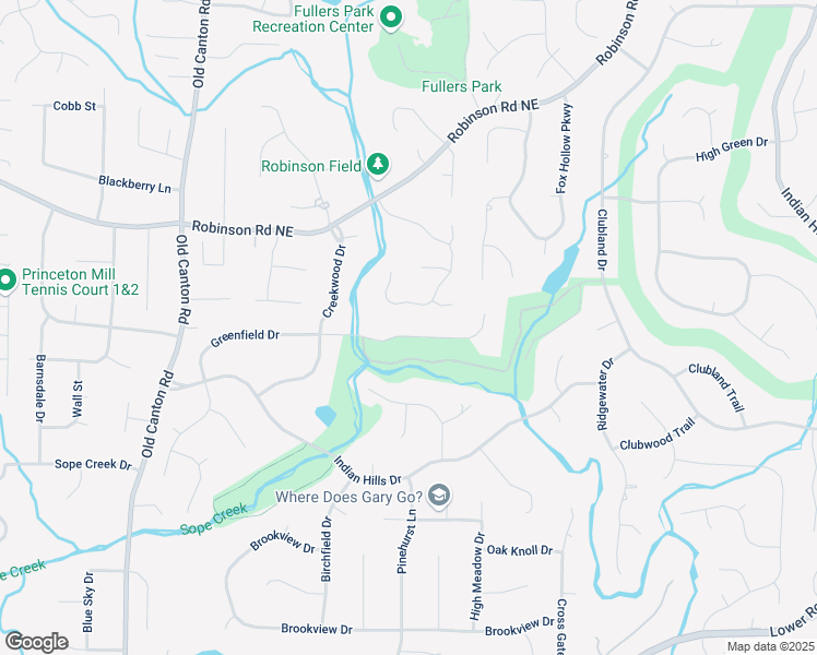 map of restaurants, bars, coffee shops, grocery stores, and more near 3353 Greenfield Drive in Marietta