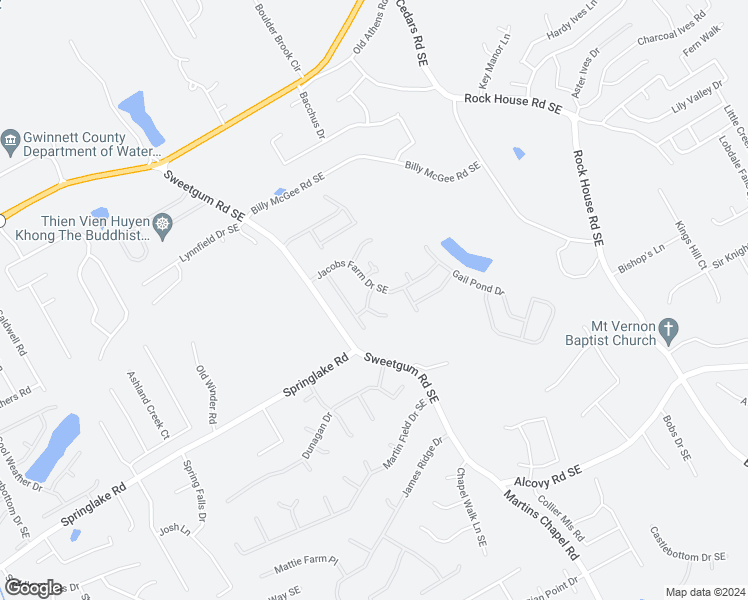 map of restaurants, bars, coffee shops, grocery stores, and more near 957 Ava Lynn Lane Southeast in Lawrenceville