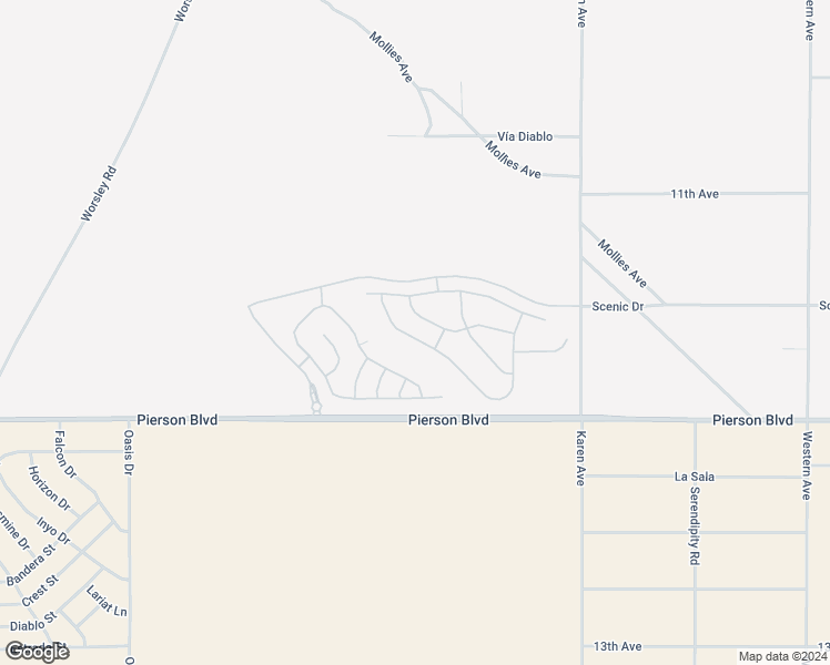 map of restaurants, bars, coffee shops, grocery stores, and more near South Crescent Street in Desert Hot Springs