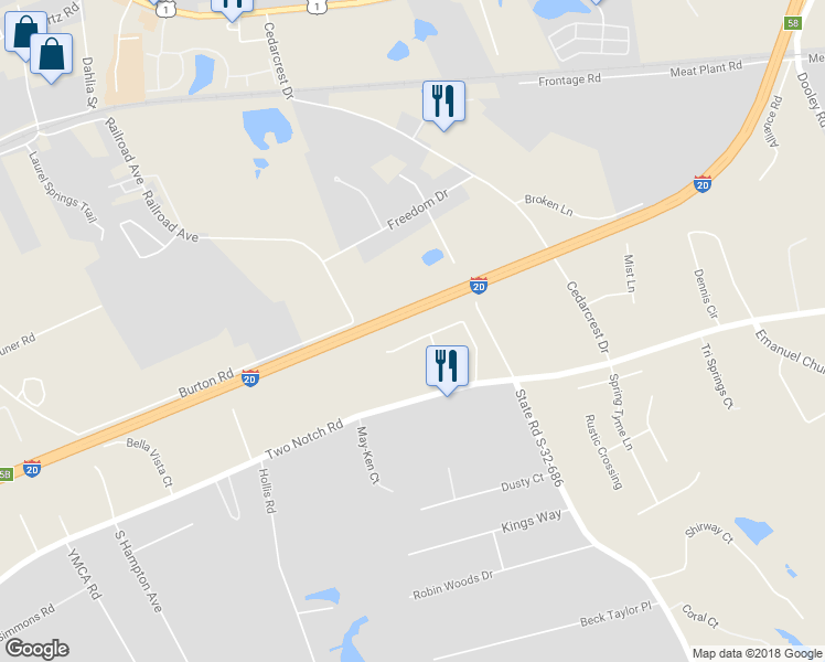 map of restaurants, bars, coffee shops, grocery stores, and more near 164 Elvington Lane in Lexington