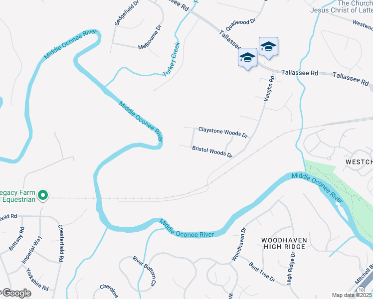 map of restaurants, bars, coffee shops, grocery stores, and more near 133 Bristol Woods Drive in Athens