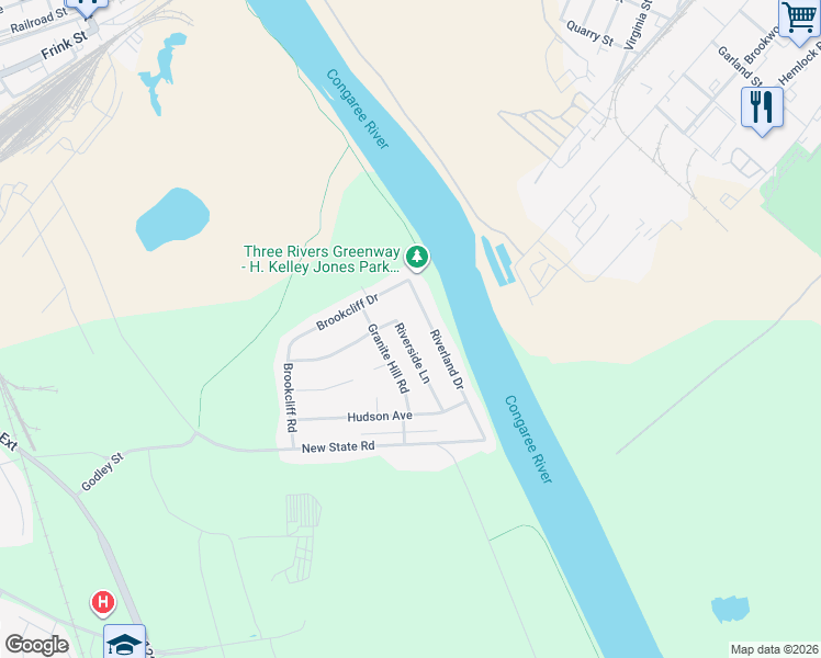 map of restaurants, bars, coffee shops, grocery stores, and more near 2622 Riverland Drive in Cayce