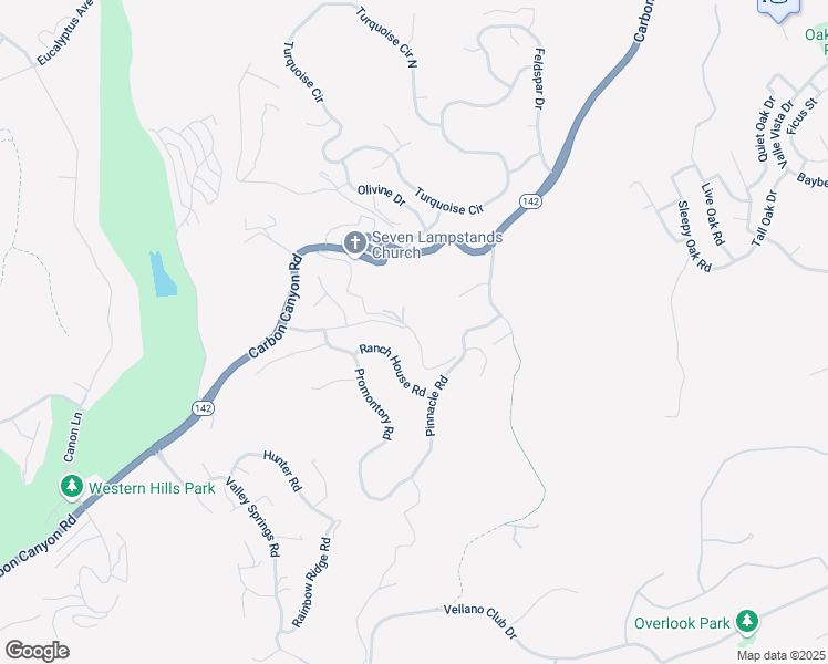 map of restaurants, bars, coffee shops, grocery stores, and more near Old Carbon Canyon Road in Chino Hills