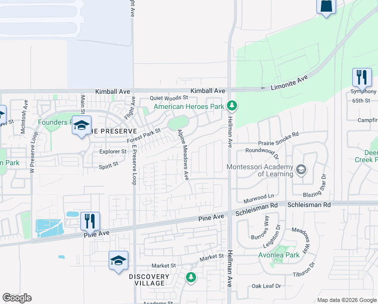 map of restaurants, bars, coffee shops, grocery stores, and more near 15938 Gardenhouse Avenue in Chino