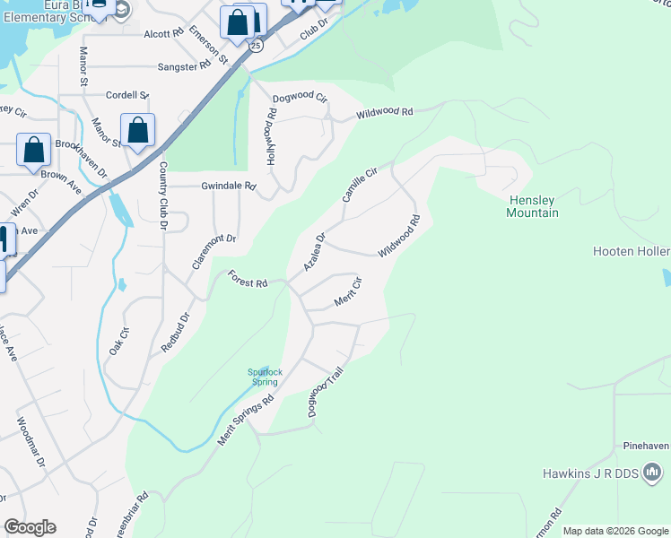 map of restaurants, bars, coffee shops, grocery stores, and more near 116 Merit Circle in Gadsden