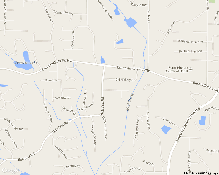 map of restaurants, bars, coffee shops, grocery stores, and more near 2720 Creekview Point Northwest in Marietta