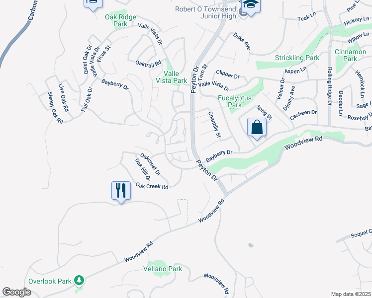 map of restaurants, bars, coffee shops, grocery stores, and more near 3280 Cambridge Drive in Chino Hills