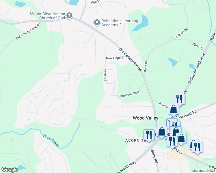 map of restaurants, bars, coffee shops, grocery stores, and more near 83 Stevenson Point in Dallas