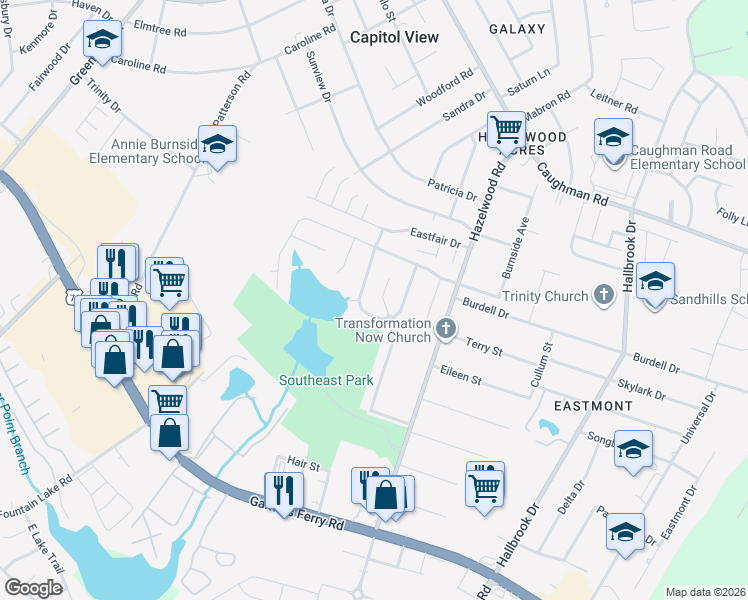map of restaurants, bars, coffee shops, grocery stores, and more near 188 Gayle Pond Trace in Columbia