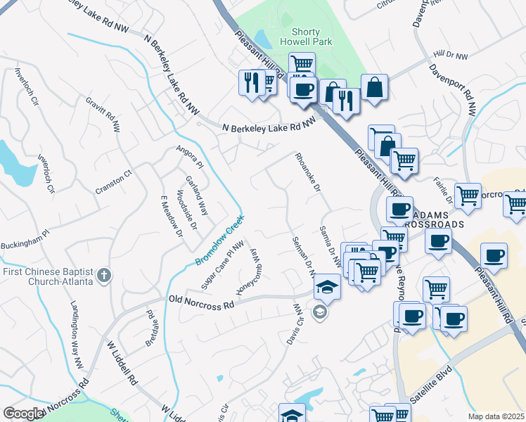 map of restaurants, bars, coffee shops, grocery stores, and more near 3848 Dakota Court Northwest in Duluth
