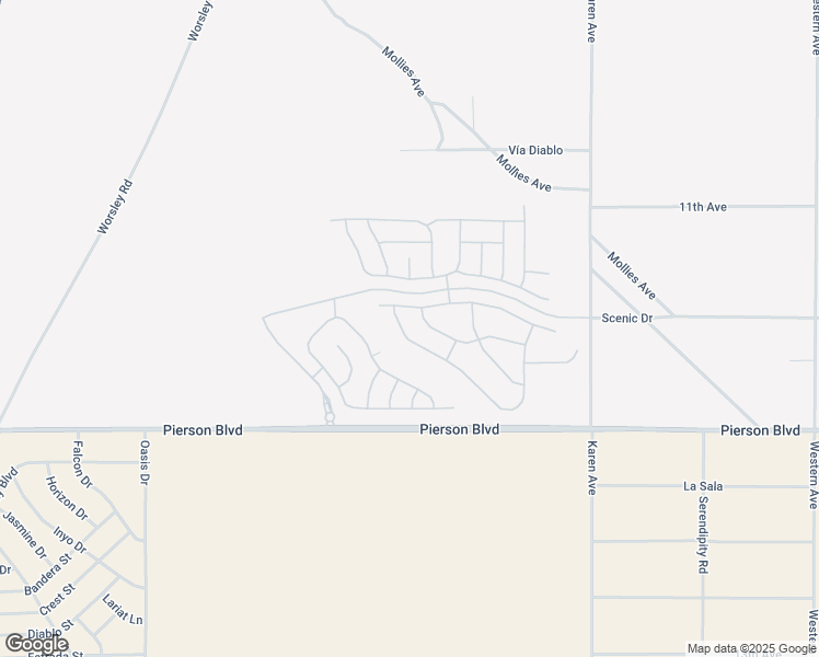 map of restaurants, bars, coffee shops, grocery stores, and more near 11576 South Crescent Street in Desert Hot Springs