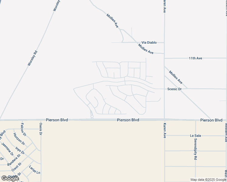 map of restaurants, bars, coffee shops, grocery stores, and more near South Crescent Street in Desert Hot Springs