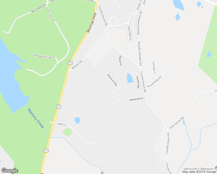 map of restaurants, bars, coffee shops, grocery stores, and more near Sutherland Drive in Winder