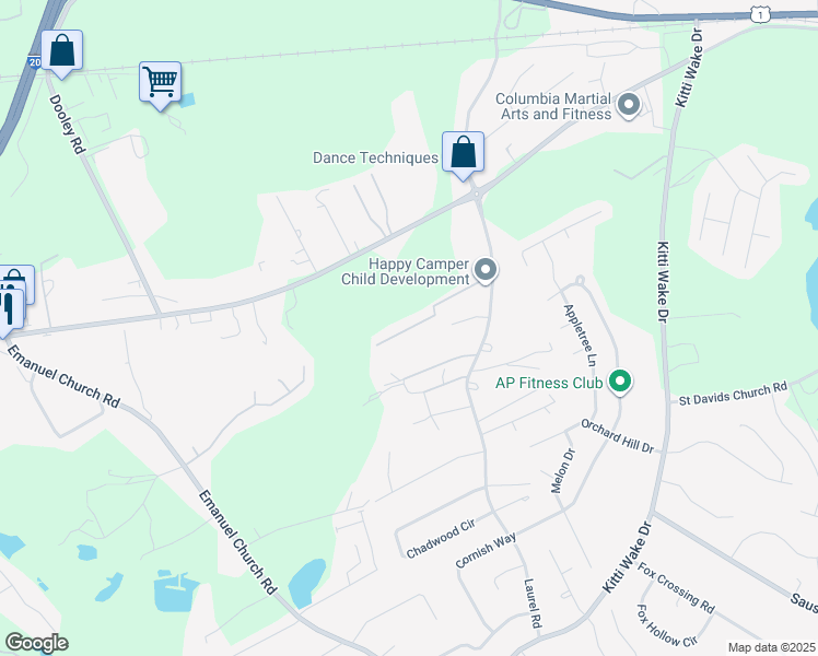 map of restaurants, bars, coffee shops, grocery stores, and more near 5 Country Meadow Lane in Lexington