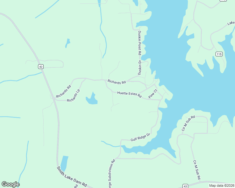 map of restaurants, bars, coffee shops, grocery stores, and more near Huett Estes Road in Jasper