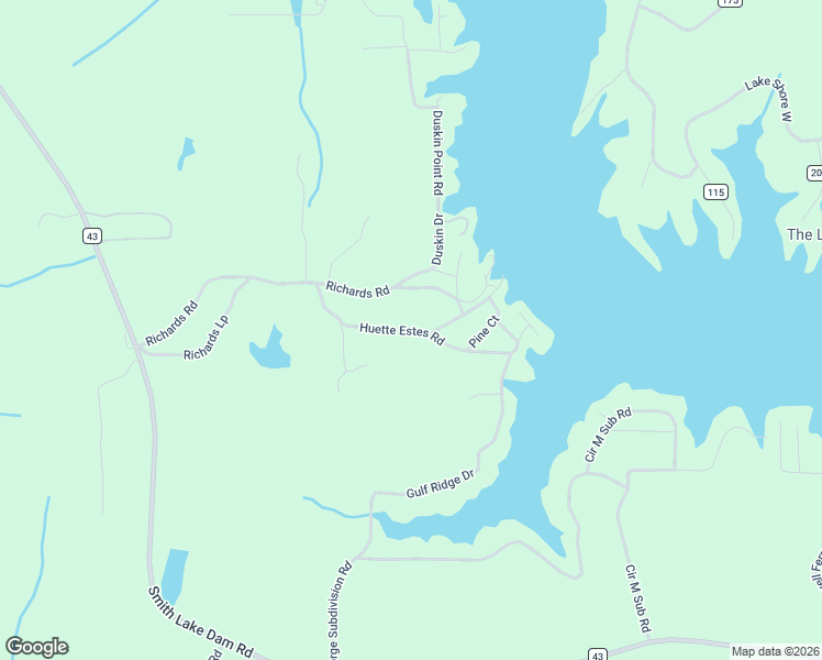 map of restaurants, bars, coffee shops, grocery stores, and more near Huette Estes Road in Walker County