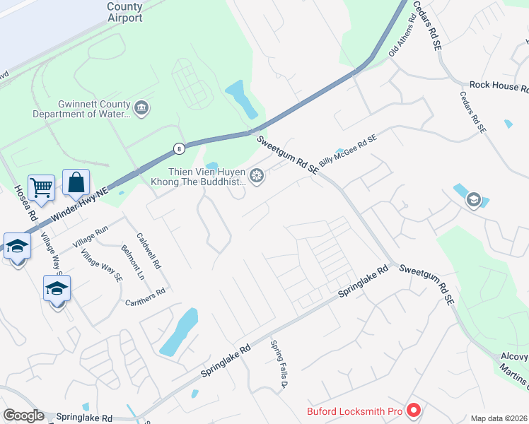 map of restaurants, bars, coffee shops, grocery stores, and more near 145 Pebblefield Trace in Lawrenceville