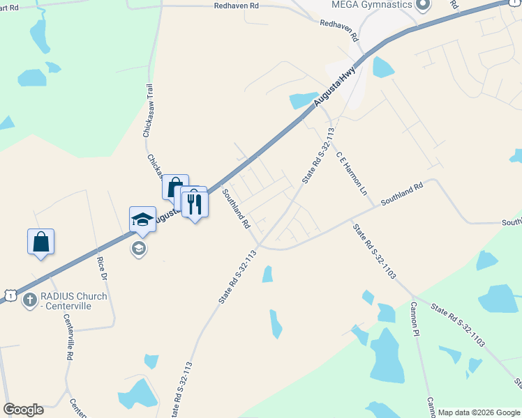 map of restaurants, bars, coffee shops, grocery stores, and more near 1 Augusta Highway in Gilbert
