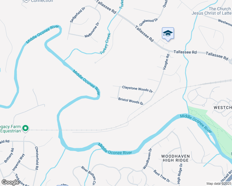 map of restaurants, bars, coffee shops, grocery stores, and more near 133 Bristol Woods Drive in Athens