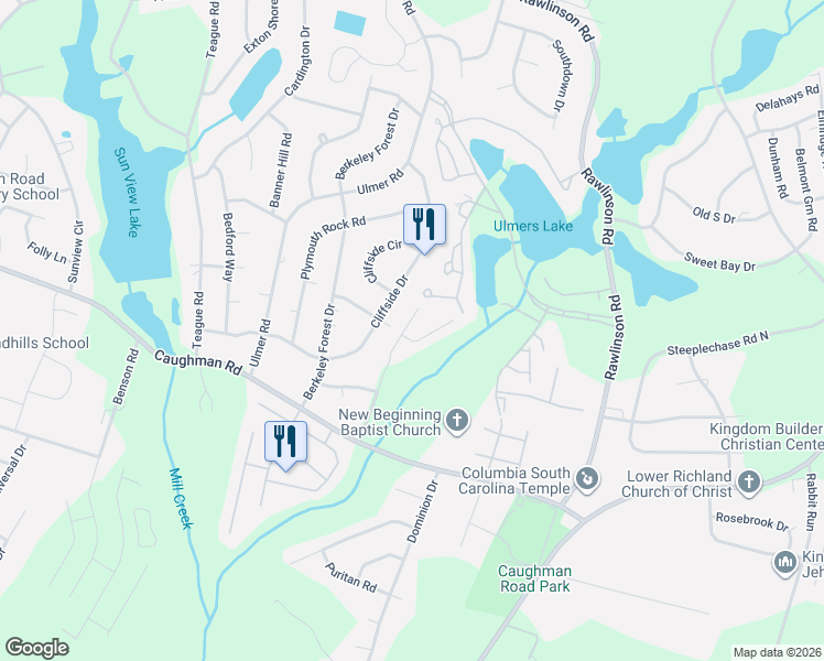 map of restaurants, bars, coffee shops, grocery stores, and more near 2731 Prince Charles Court in Columbia