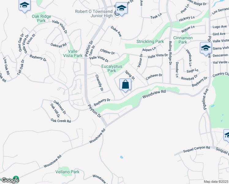 map of restaurants, bars, coffee shops, grocery stores, and more near 15869 Tern Street in Chino Hills