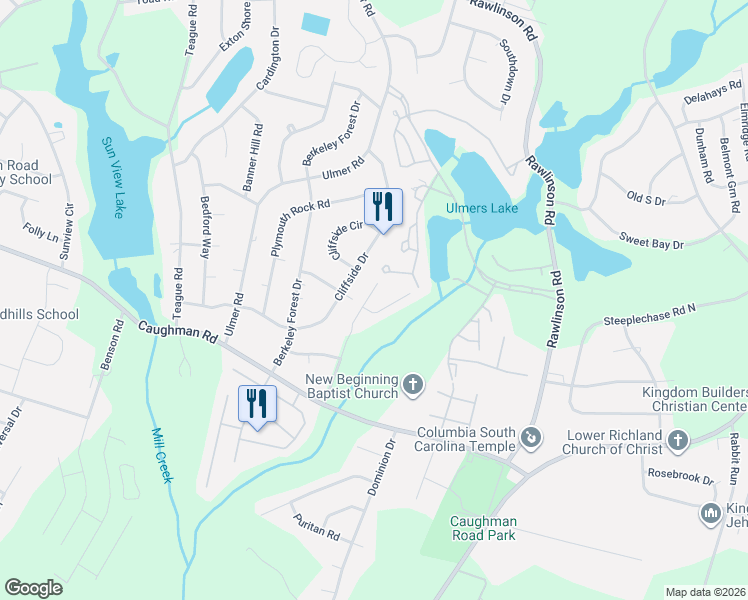 map of restaurants, bars, coffee shops, grocery stores, and more near 2731 Prince Charles Court in Columbia