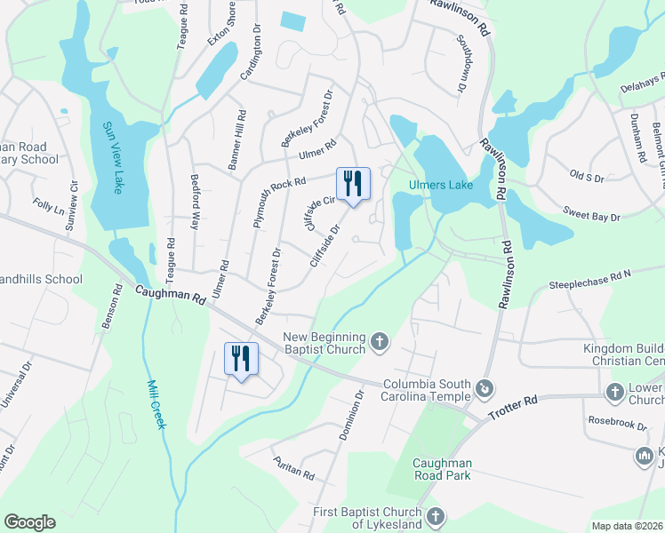 map of restaurants, bars, coffee shops, grocery stores, and more near 2731 Prince Charles Court in Columbia