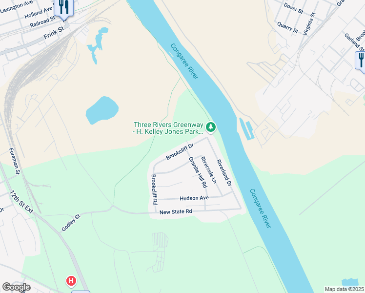 map of restaurants, bars, coffee shops, grocery stores, and more near 510 Brookcliff Road in Cayce