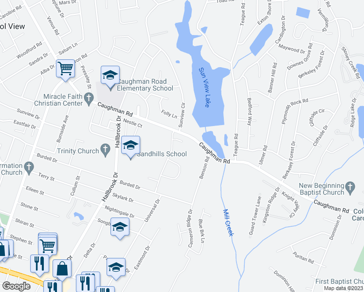 map of restaurants, bars, coffee shops, grocery stores, and more near 12 Parkhaven Court in Columbia