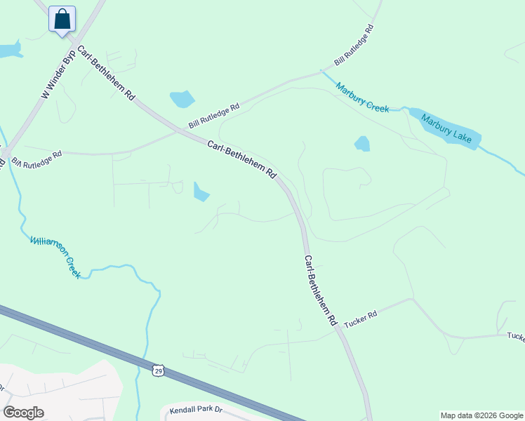 map of restaurants, bars, coffee shops, grocery stores, and more near 247 Englewood Road Southwest in Winder