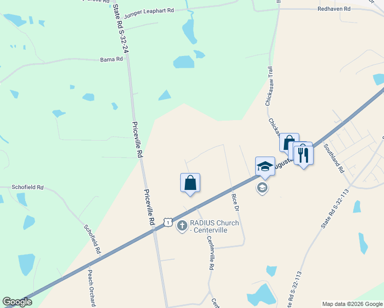map of restaurants, bars, coffee shops, grocery stores, and more near 1340 Priceville Road in Gilbert