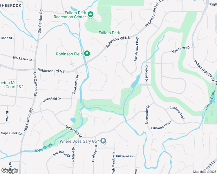 map of restaurants, bars, coffee shops, grocery stores, and more near 3389 Robinson Farms Trce Northeast in Marietta