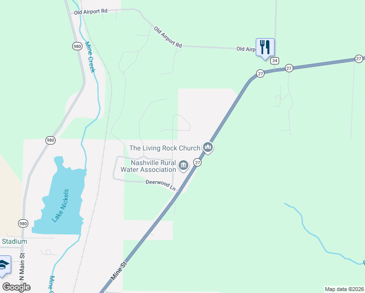 map of restaurants, bars, coffee shops, grocery stores, and more near 1331 Mine Street in Nashville