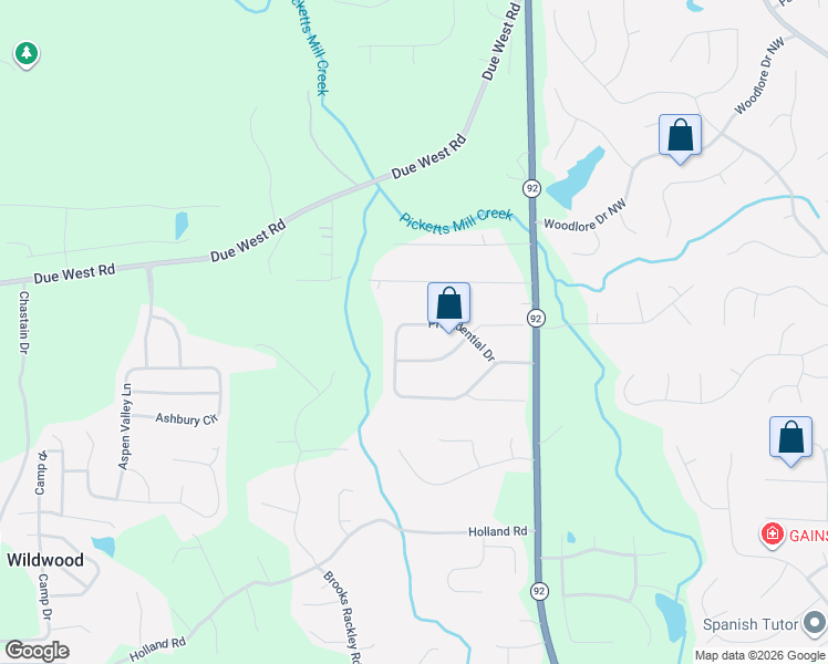 map of restaurants, bars, coffee shops, grocery stores, and more near 585 Presidential Drive in Dallas
