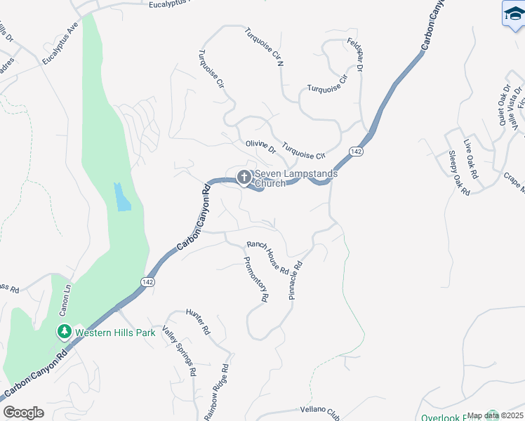 map of restaurants, bars, coffee shops, grocery stores, and more near 2222 Carbon Canyon Road in Chino Hills