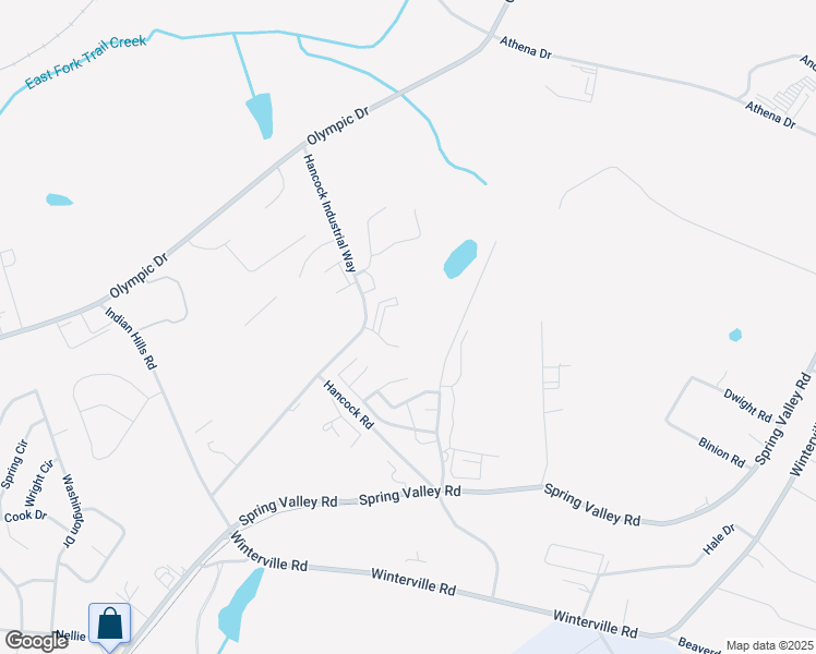 map of restaurants, bars, coffee shops, grocery stores, and more near 664 Hancock Industrial Way in Athens