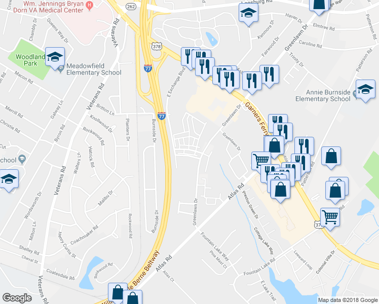map of restaurants, bars, coffee shops, grocery stores, and more near 402 Hampton Forest Drive in Columbia