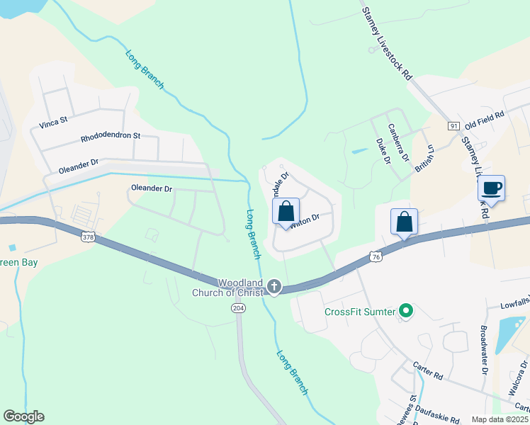 map of restaurants, bars, coffee shops, grocery stores, and more near 1360 Crowndale Drive in Sumter
