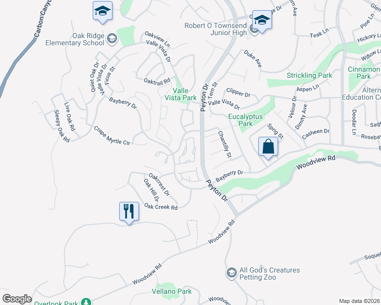 map of restaurants, bars, coffee shops, grocery stores, and more near 15856 Deer Trail Drive in Chino Hills
