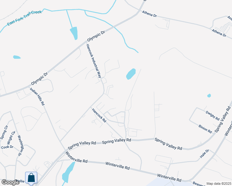 map of restaurants, bars, coffee shops, grocery stores, and more near 664 Hancock Industrial Way in Athens