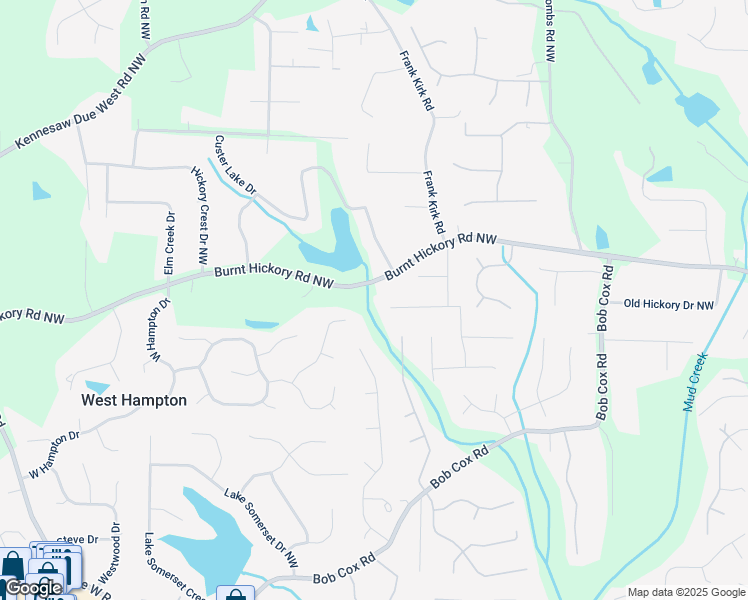 map of restaurants, bars, coffee shops, grocery stores, and more near 3141 Burnt Hickory Road Northwest in Marietta